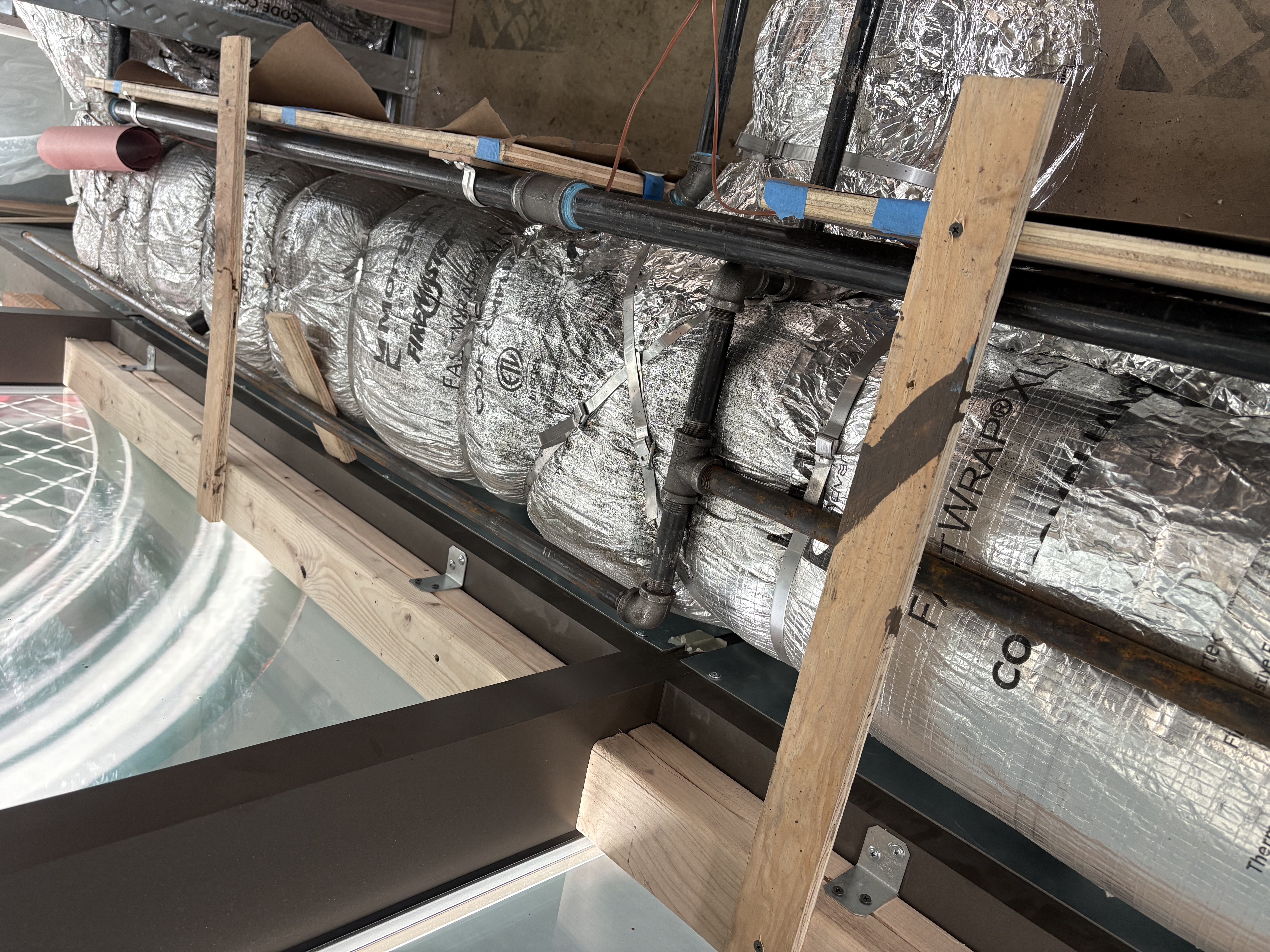 Ventilation ductwork infrastructure at Goban
